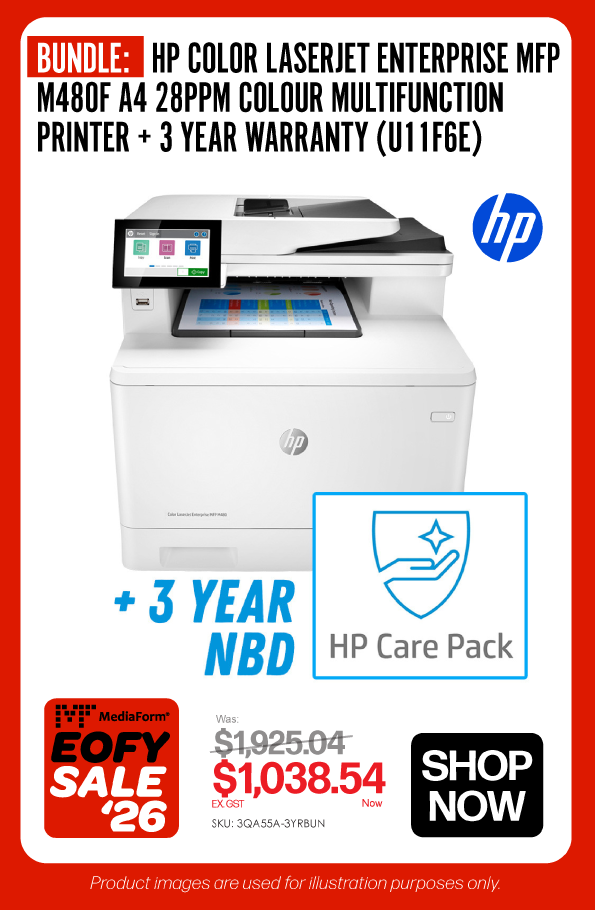 Bundle Deal: HP Color LaserJet Enterprise MFP M480f A4 Colour Multifunction Printer + 3 Year Warranty - Was $1925.04, Now $1038.54 ex GST 