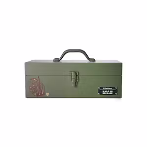 Hand-Painted Steel Tool Box + Removable Tray