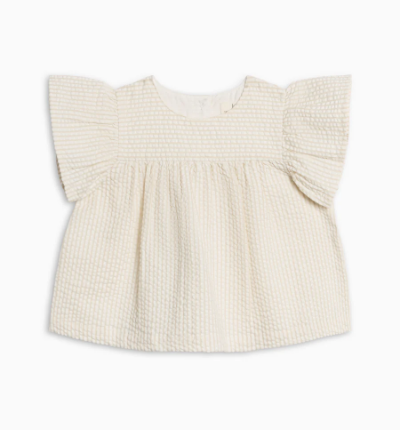 Shop Viv Seersucker Ruffle Top