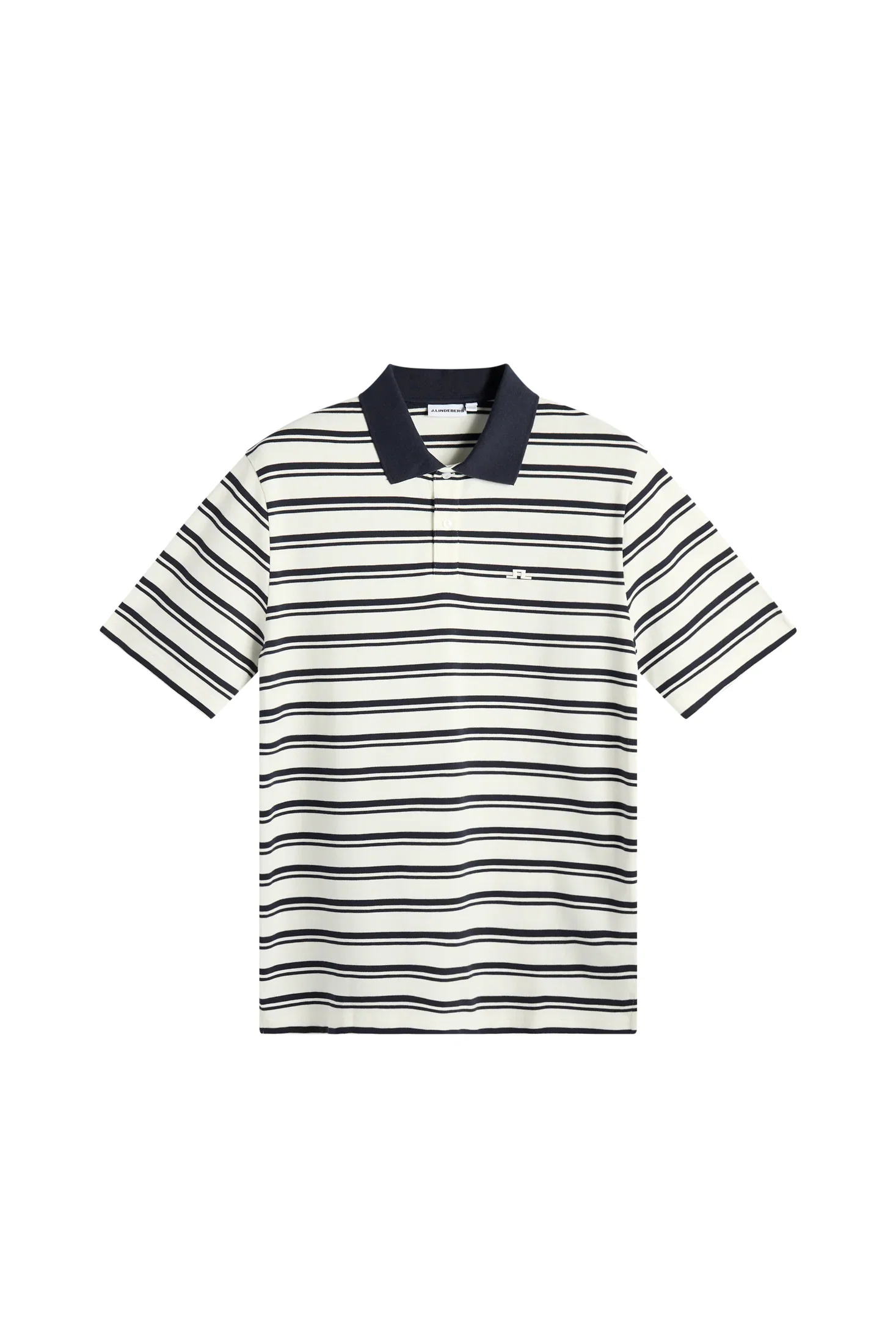 Image of Trond Striped Polo Pique / JL Navy