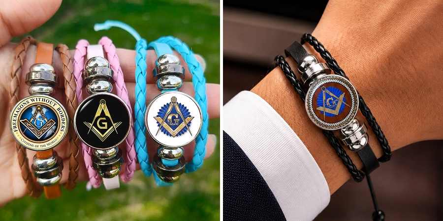Master Mason Blue Lodge Bracelet - Square & Compass with G Wristbands.jpg