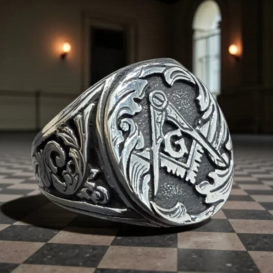 Master Mason Blue Lodge Ring - Sterling Silver
