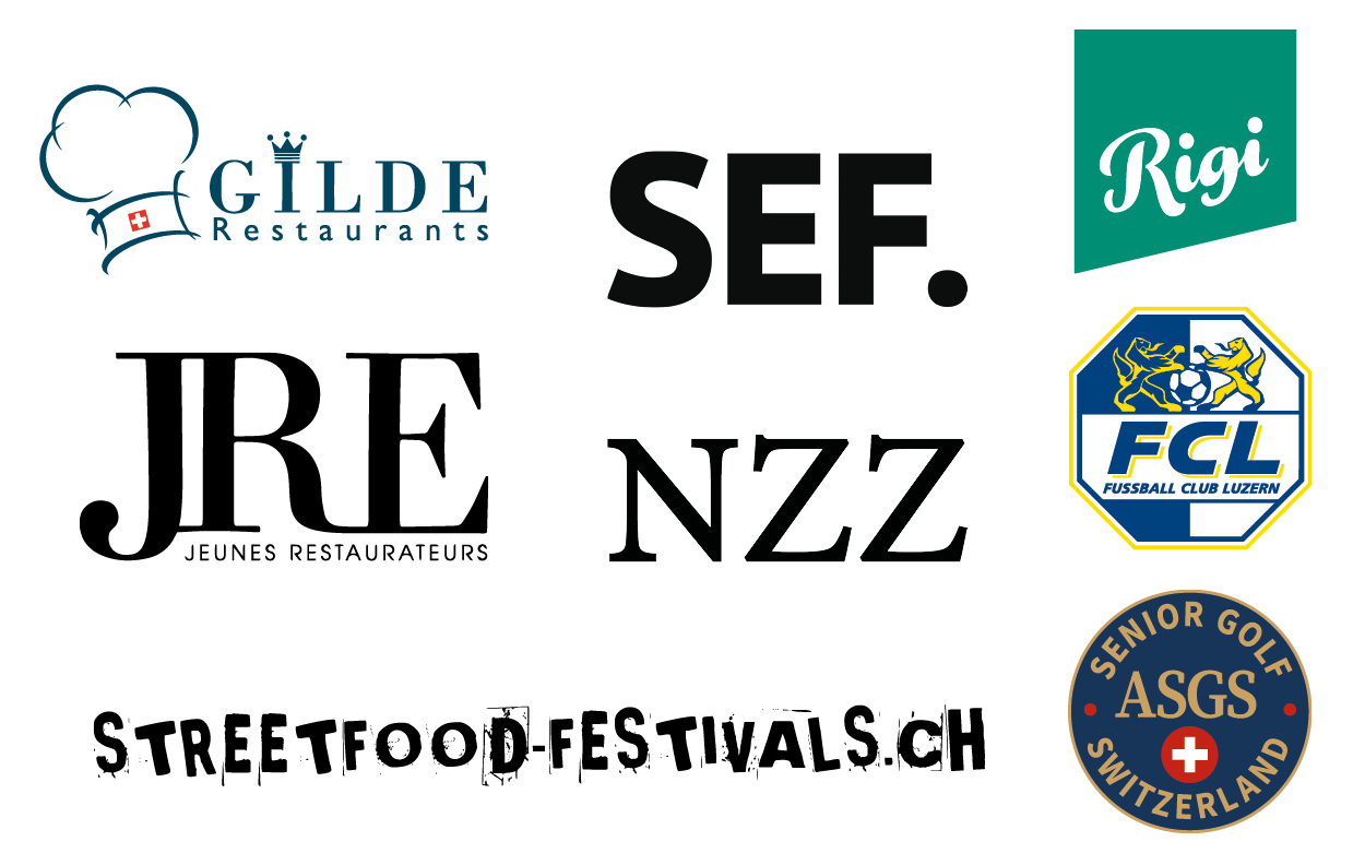 SCHULER Kooperationspartner | Gilde Restaurants, SEF., Rigi Bergbahnen, JRE Jeune Restaurateurs, NZZ, FCL, Streetfood-festivals.ch, ASGS Senior Golf Switzerland