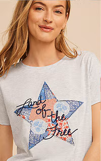 Model wearing maurices clothing.