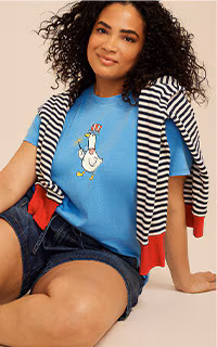 Model wearing maurices clothing.