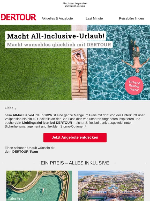 Sonne, Strand & sorgenfrei: Deine All-Inclusive-Auszeit wartet