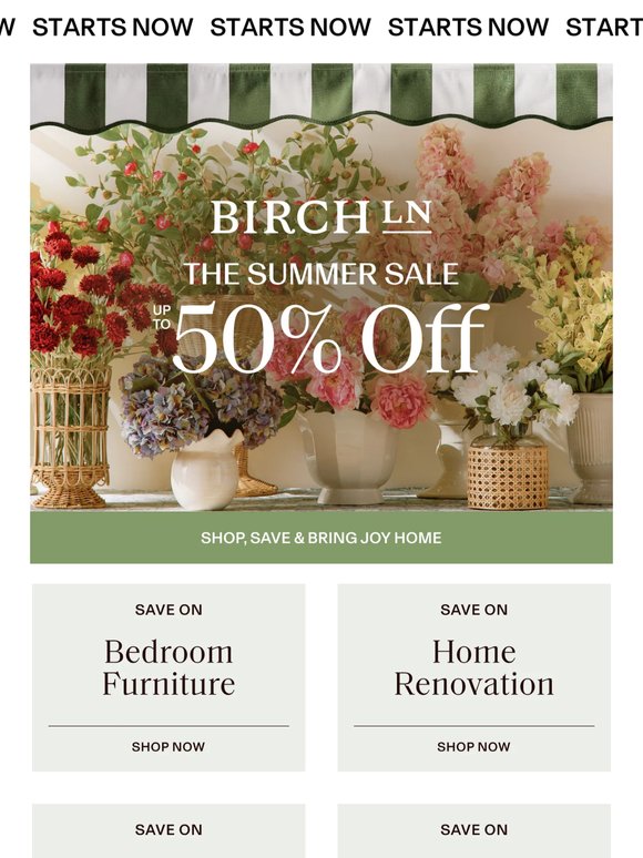 Up to 50% off bedroom furniture » Here’s to an endless summer