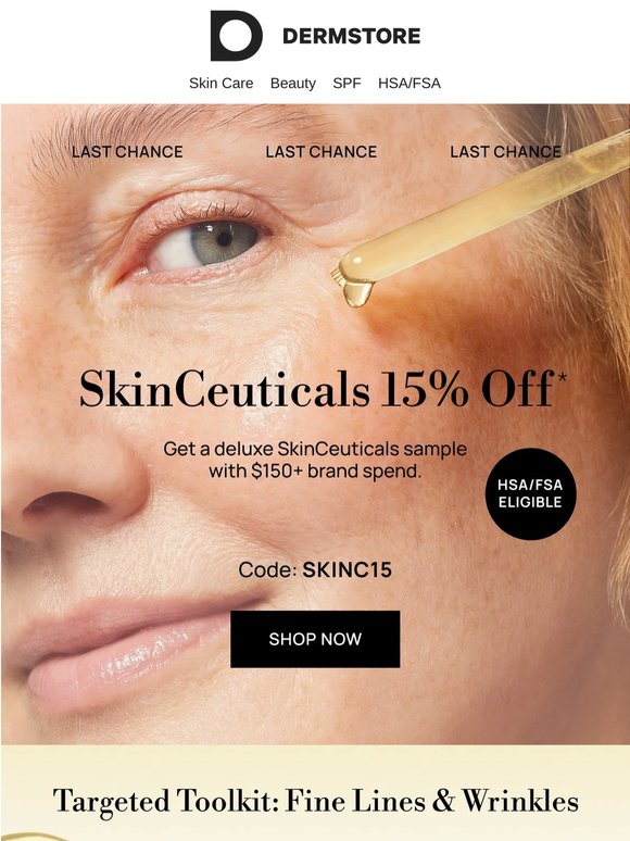 15% Off SkinCeuticals Wrinkle Fighters Ends Soon