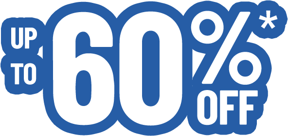 Up to 60% off*