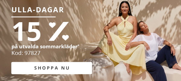 Slutar IDAG! Få 15% rabatt på utvalda sommarkläder 