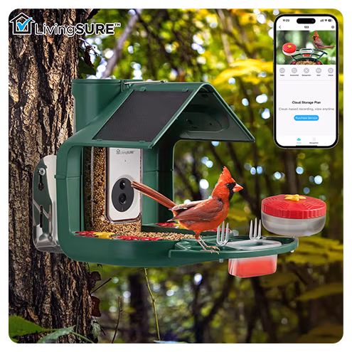 2-In-1 Smart Video Birdfeeder by LivingSURE™