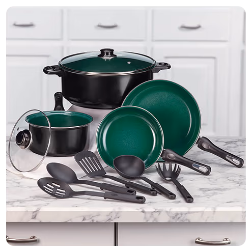 11-Pc. Forever Green Cookware Set by Chef's Pride™