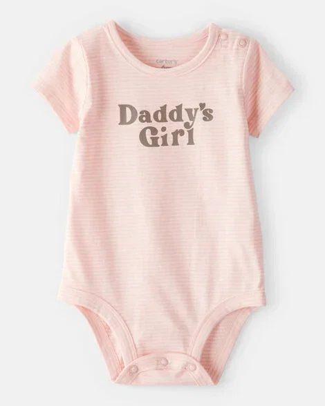 Image of Baby Girl 'Daddy's Girl' Short-Sleeve Graphic Bodysuit - Pink