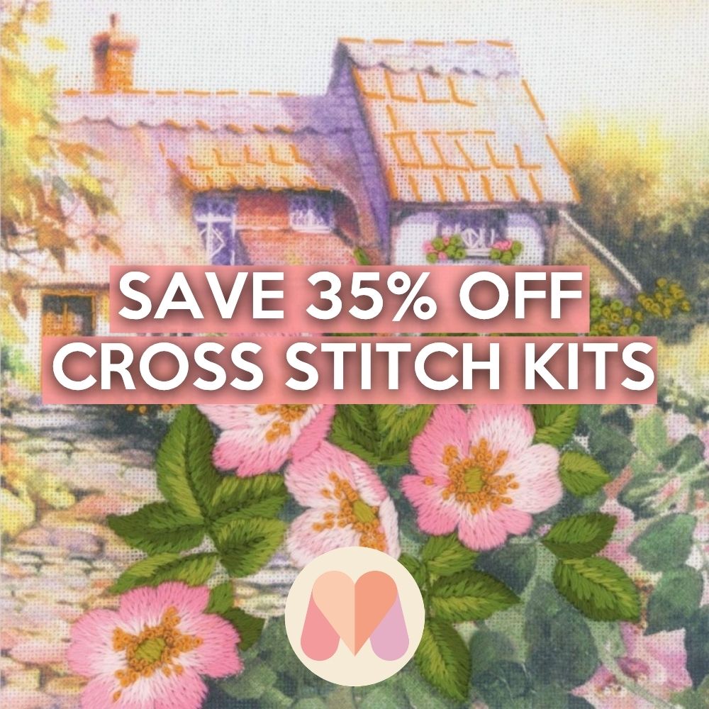 Save 35% off cross stitch kits