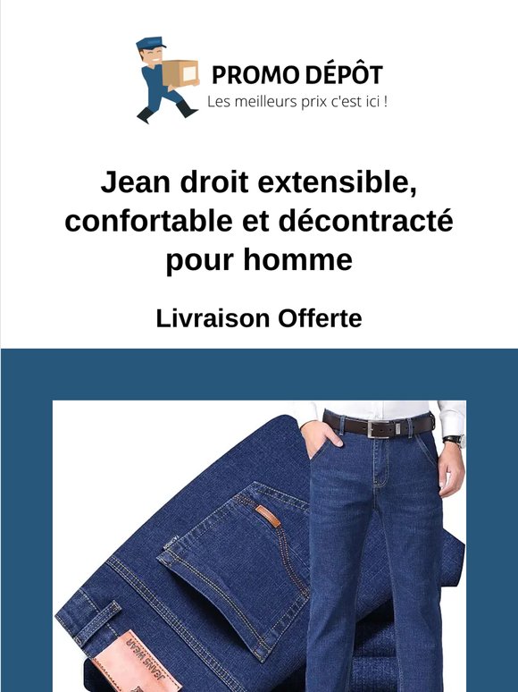 Découvrez notre Jean droit extensible, confortable et décontracté pour homme