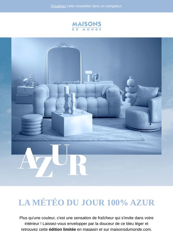 Cap sur la couleur Azur : votre instant d'évasion commence ici