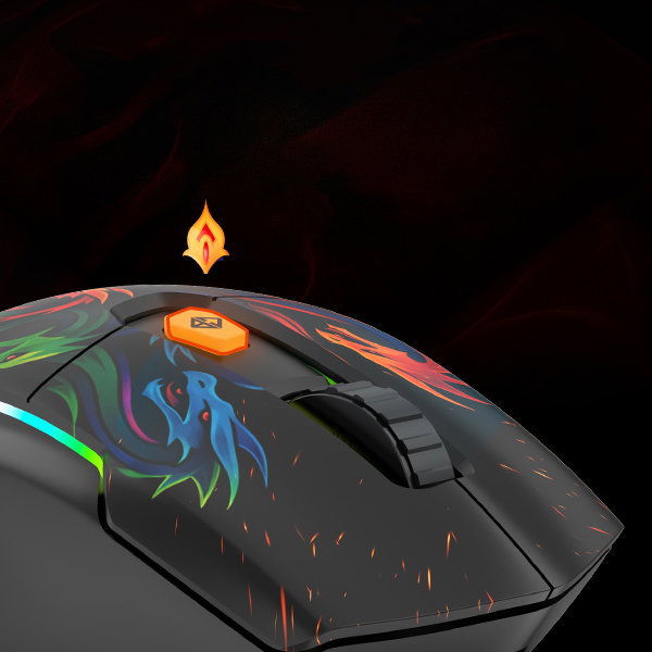Helios mouse with on-the-fly DPI switching button highlighted