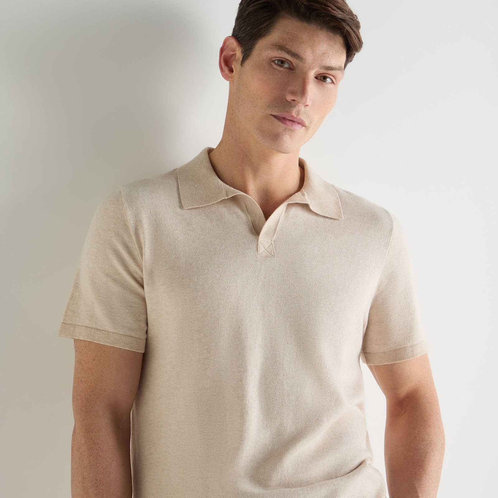 Men's Polo Cotton Cashmere T-Shirt