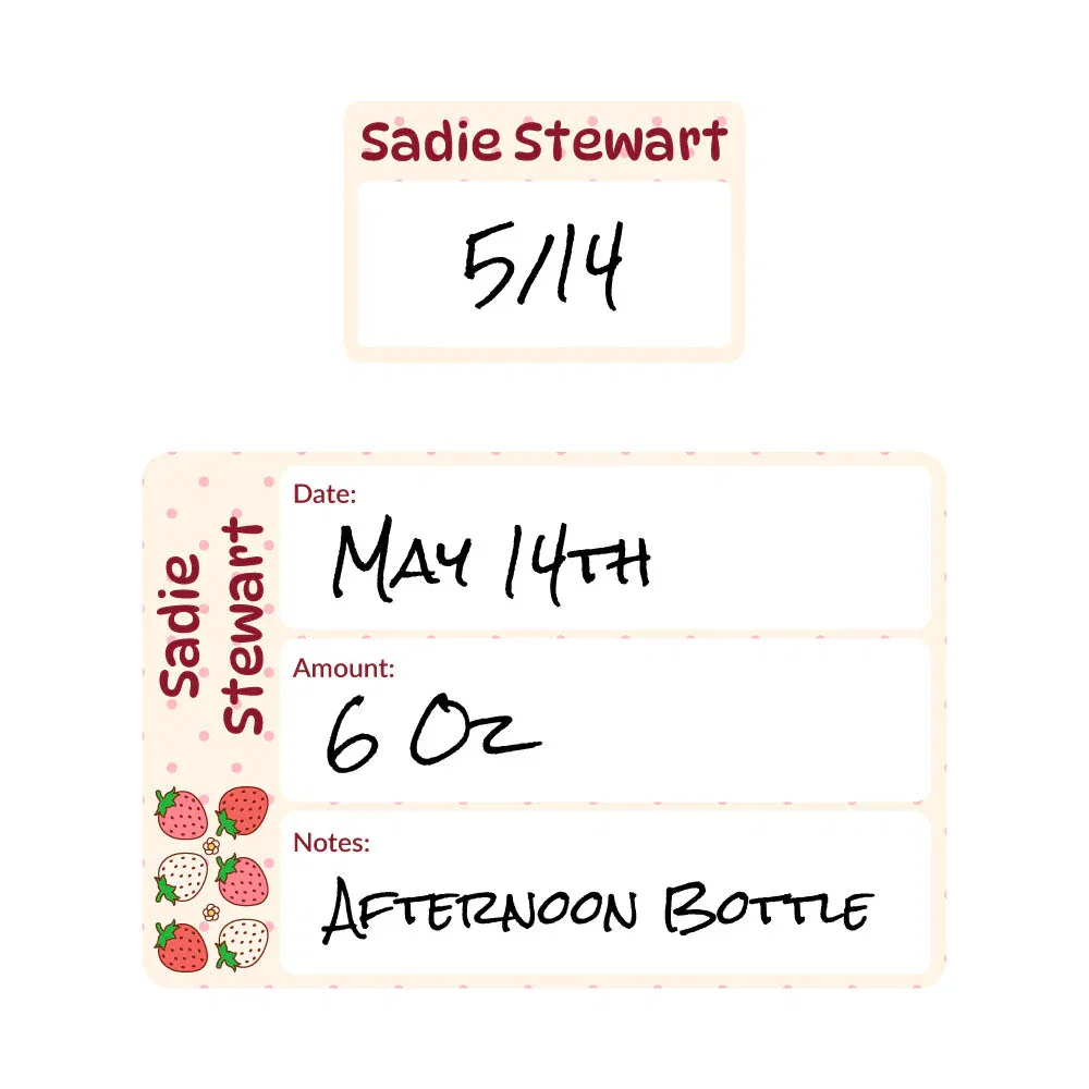 Image of Strawberry Baby Bottle Date Write-On Labels