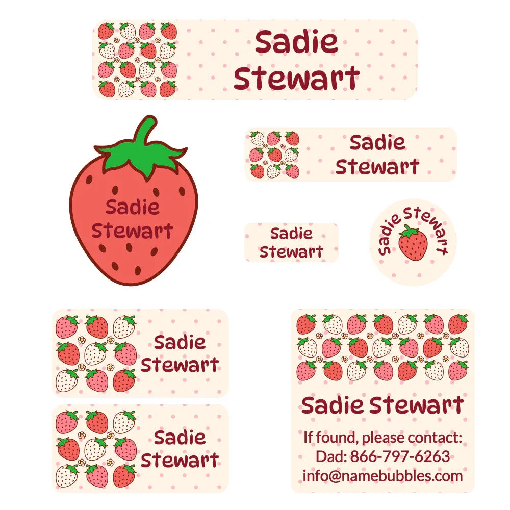Image of Strawberry Mega Daycare Labels Pack