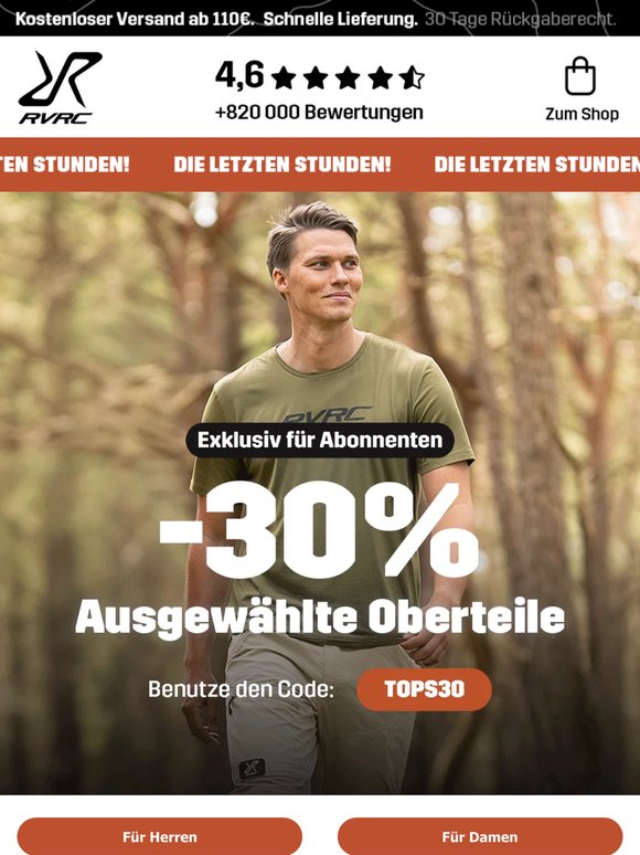 Countdown: 30% Rabatt auf ausgewählte Oberteile 🚨