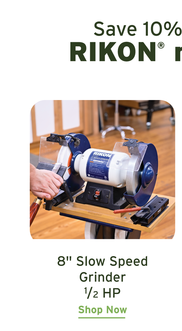 RIKON 8" Slow Speed Grinder - 1/2 HP