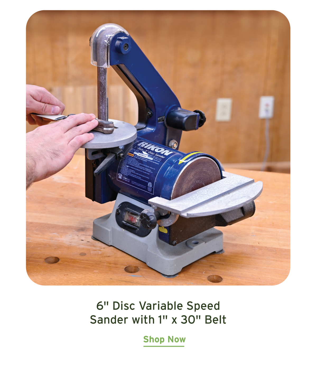 RIKON 6" Disc Variable Speed Sander with 1" x 30" Belt