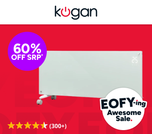 Kogan SmarterHome™ 2400W Premium Glass Panel Heater (White) Product Image