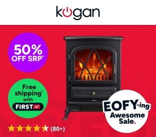 Kogan SmarterHome™ 1800W Portable Electric Fireplace Heater Product Image