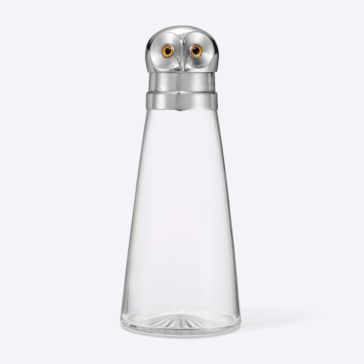 19th Century Silver and Glass Owl Decanter