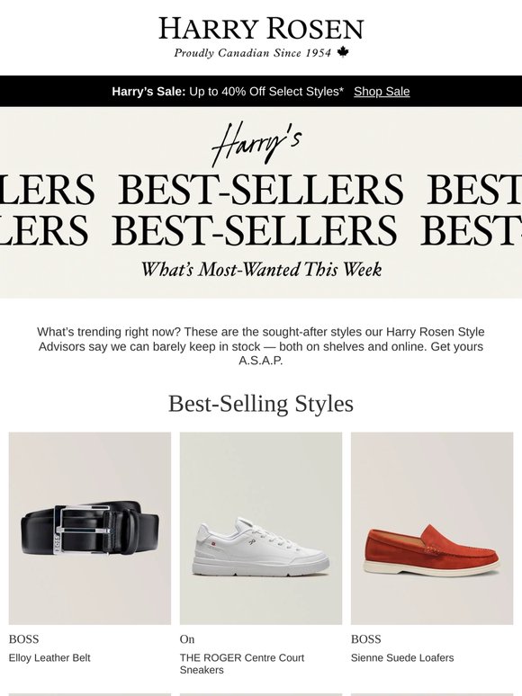 Harry’s Best-Sellers from BOSS, On, Champlain and More