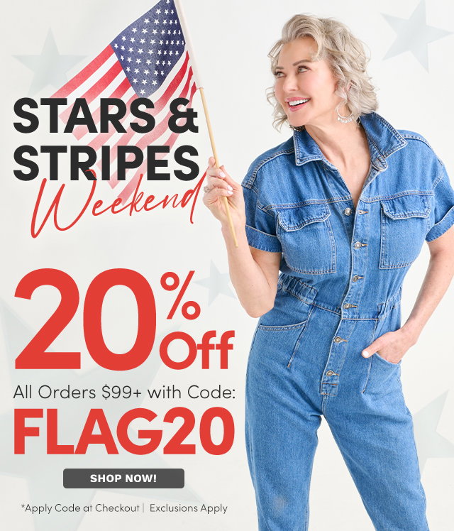 Stars & Stripes Weekend | Take an Extra 20% Off All Orders $99+ Using Code: FLAG20 at Checkout