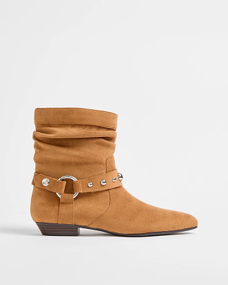 Studded low heel boot 