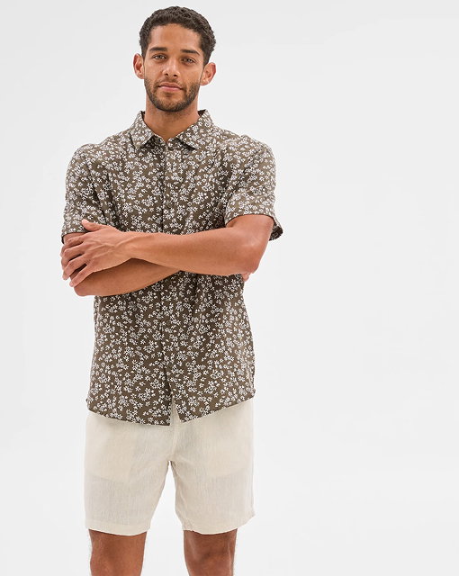Crinkle Floral Print Shirt