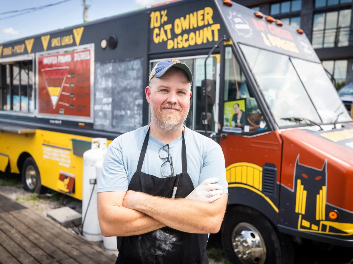 Chef Dylan Field is photographed in front of his food truck Brave Idiot in East Nashville Thursday, June 4, 2026.