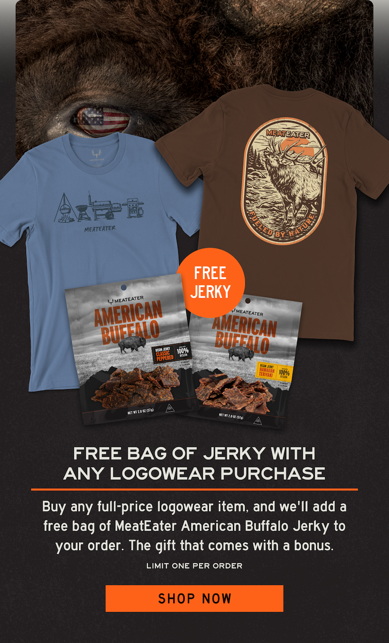A free back of Jerky with any logowear purchase