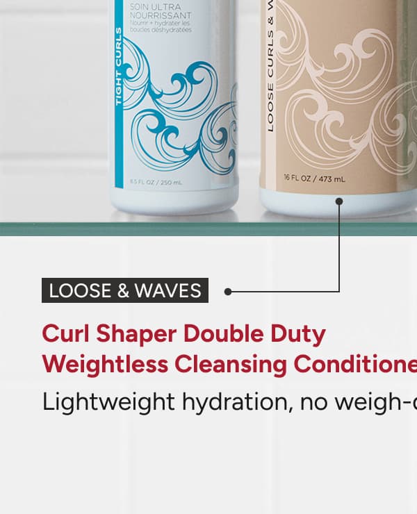 Loose & Waves Curl Shaper Double Duty Weightless Cleansing Conditioner lightweight hydration, no weigh-down