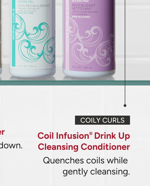 Coily Curls Coil Infusion Drink Up Cleansing Conditioner quenches coils while gently cleansing