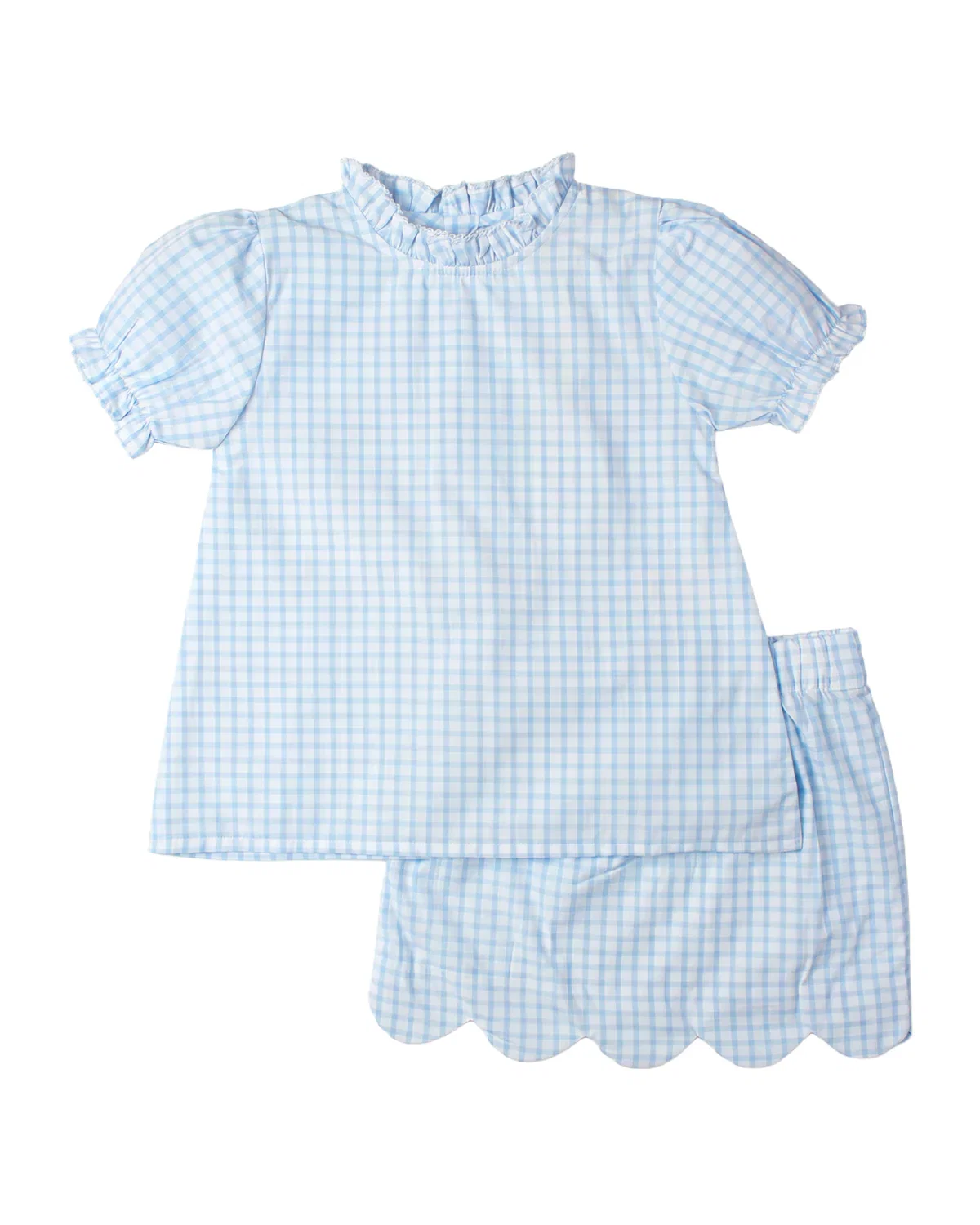 Image of Bluebell Check Scalloped Skirt Set