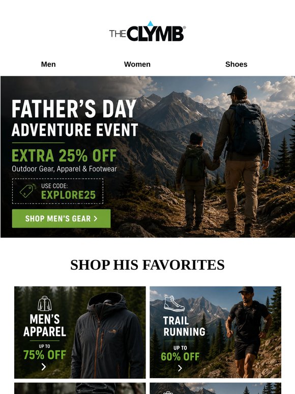 Father's Day Adventure Event: Extra 25% Off
