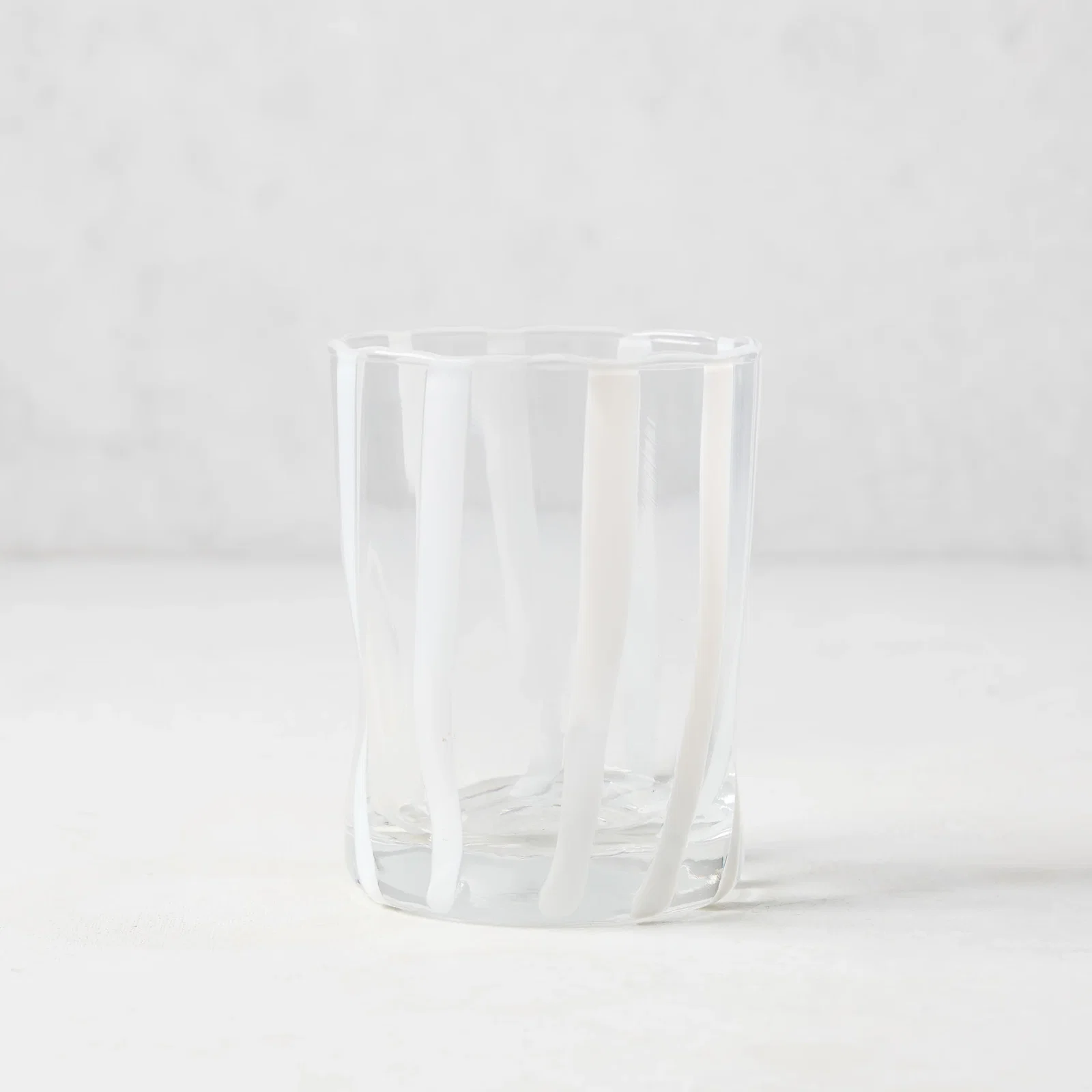 Image of White Stripe Double Old Fashioned Glass