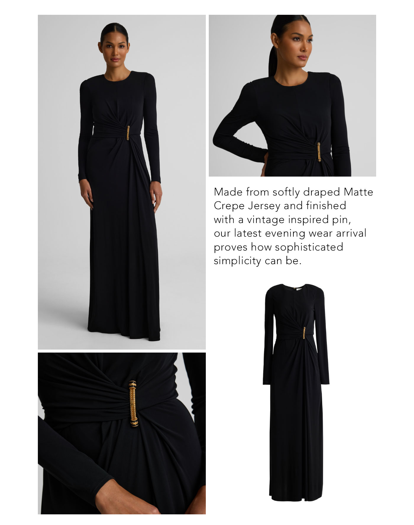 Dominique Gown In Matte Crepe Jersey