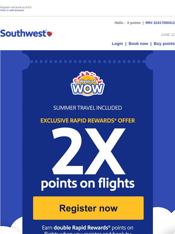 Wow! Earn double points now!
