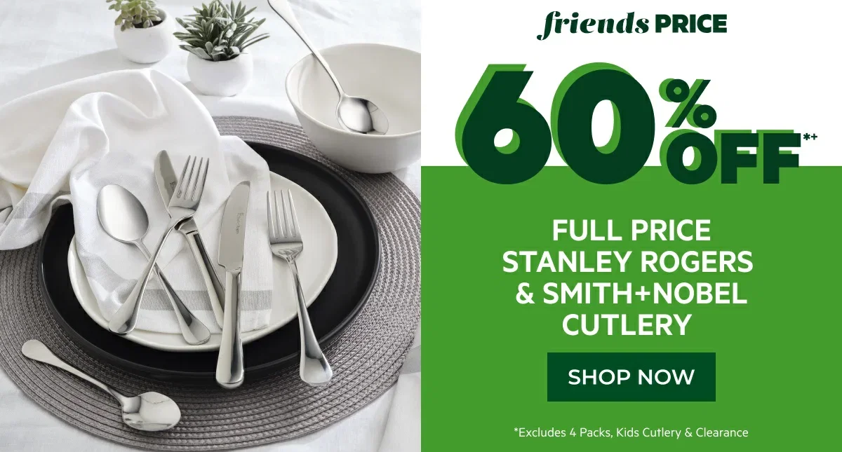 60% off full price stanley rogers & smith+nobel cutlery