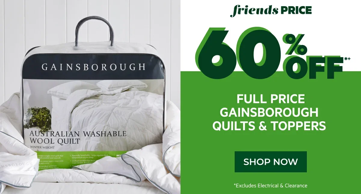 60% off full price gainsborough quilts & toppers