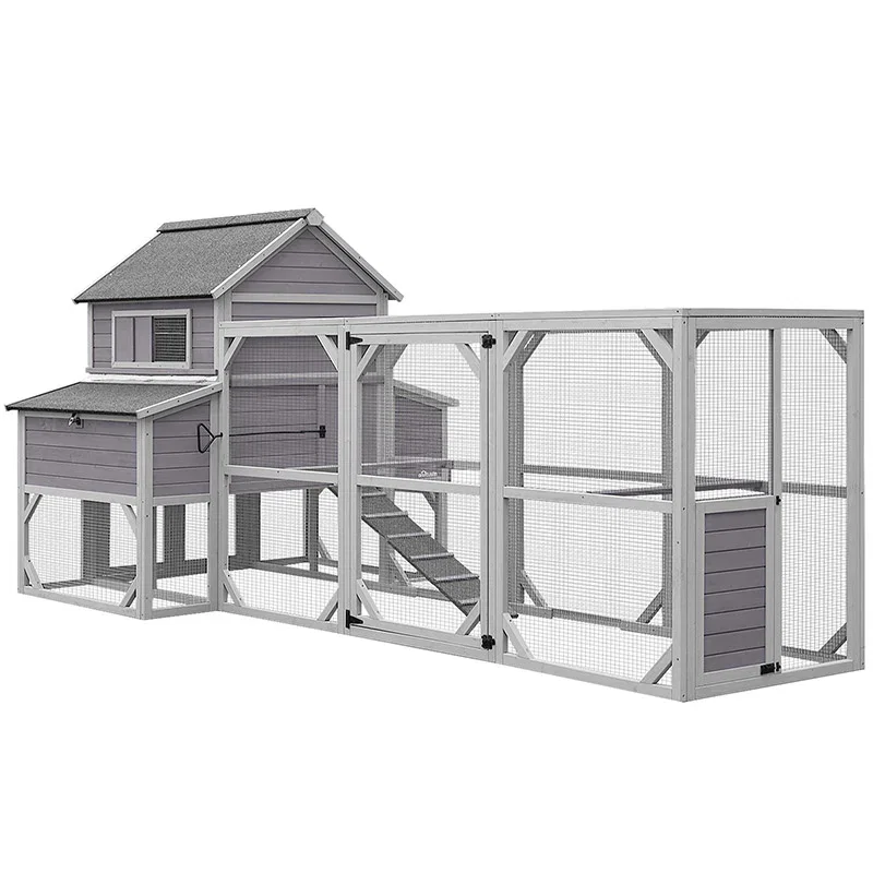 Aivituvin Extra Large Chicken Coop AIR46, 134.5"L Chicken Coop with Run for 8-10 Chickens, 55.12ft²