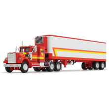 Vintage White Western Star 4900 Sleeper & 40' Reefer 1:64 Scale Diecast Model Truck by First Gear