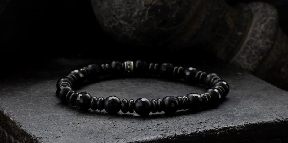Black stone bracelets from the Classic Black and Gray collection