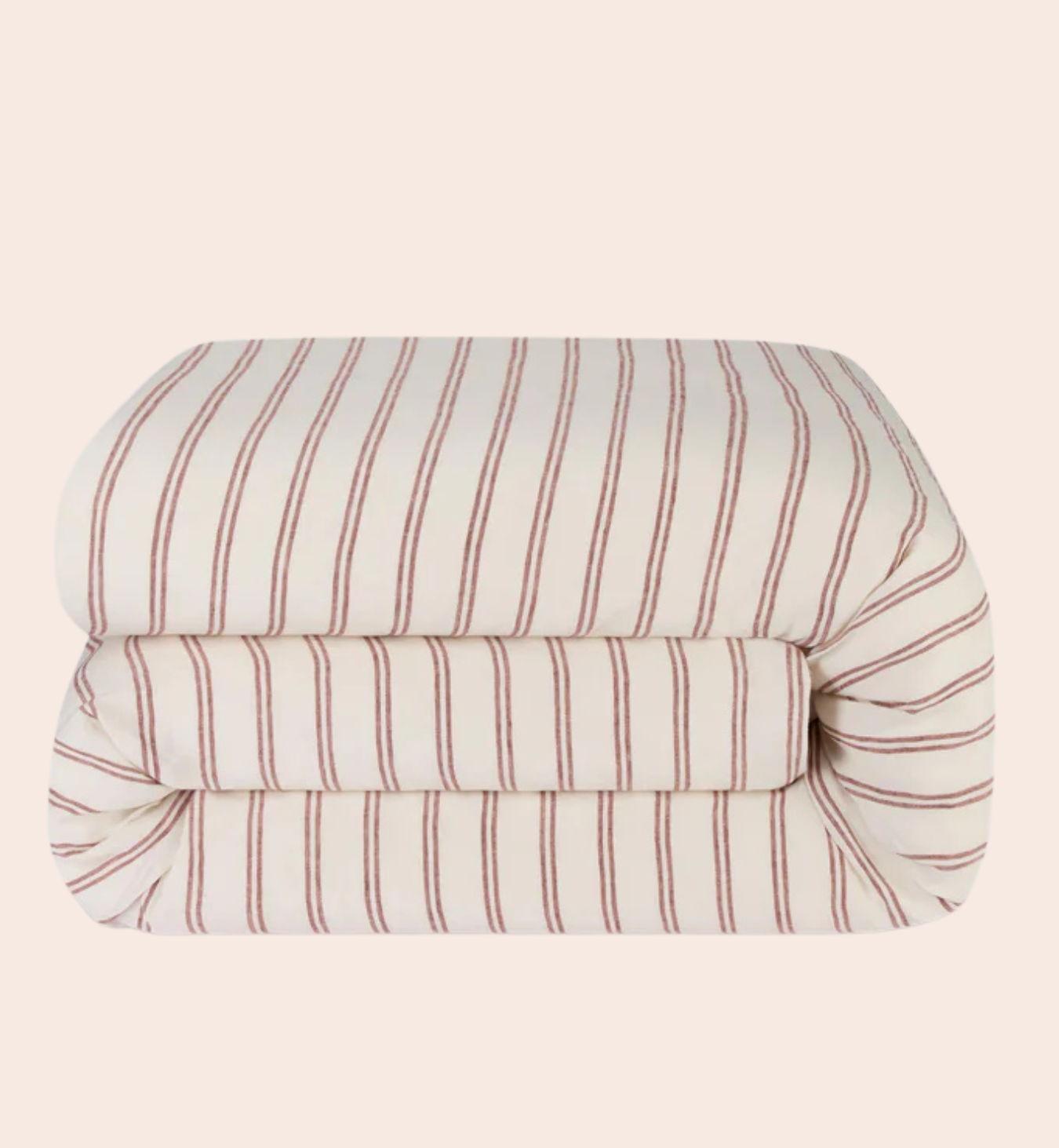 Rhubarb Kemptown Stripe Linen Blend Duvet Cover
