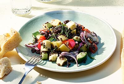 Rezept, Linsensalat mit Gurke, Peperoni und Mango, Oswald